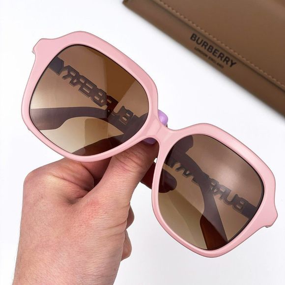 Burberry BE4389 406113 Sunglasses Pink Brown Gradient Oversized Square Women - Picture 1 of 12